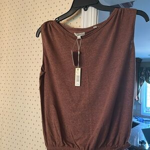 - Max studio Women's brown Sleeveless Top with ribbed bottom.